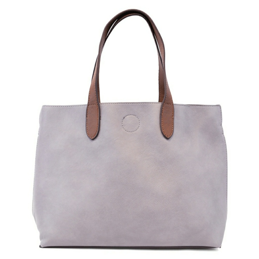 *SOLD* Grey Vegan Leather Mariah Medium Tote - Picture 2 of 6